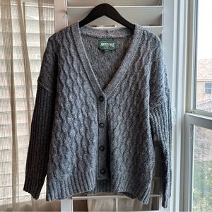 AE OVERSIZED CABLE CARDIGAN